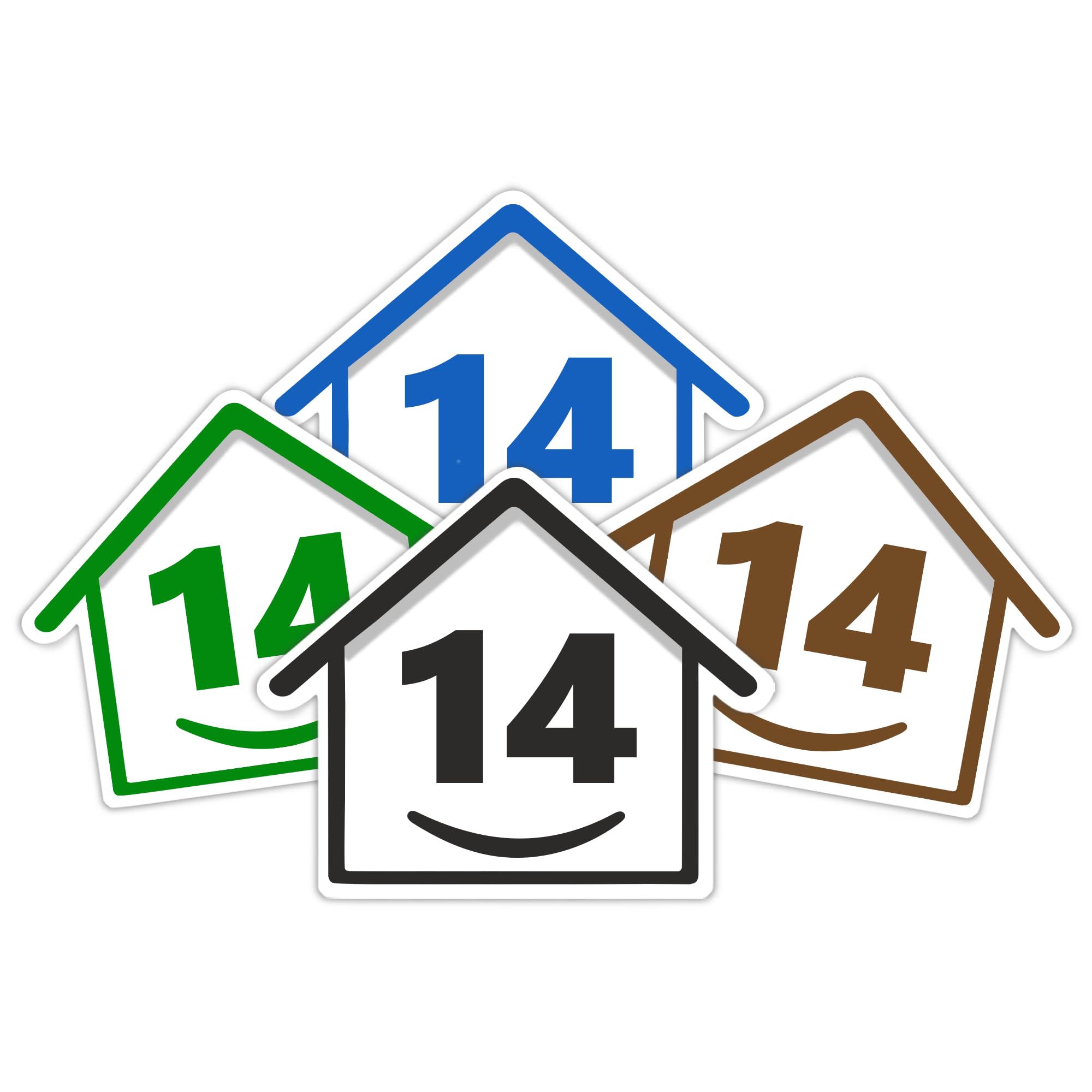 4 x Bin Numbers for Wheelie Bins, 1-99, 15cm ‘Happy House’ Colour Design Dustbin Stickers, Easy Application Stick On Number Stickers - Weatherproof Self Adhesive Vinyl – Blue, Black, Green, Brown (25) — view 38