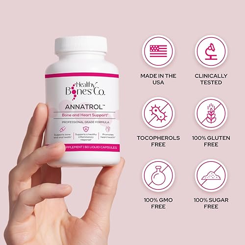 Miniatura 5 de Annatrol Bone & Heart Wellness  Complejo de vitamina E Annatto Tocotrienoles y Geranilgeraniol (GG) Premium  Fórmula nutricional avanzada para el