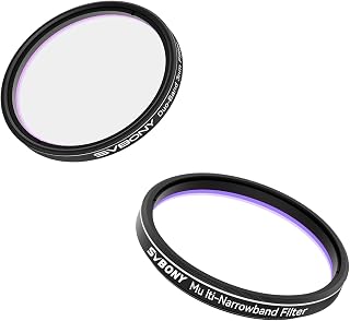 SVBONY SV220 H-Alpha OIII 3nm Dual-Band 2" Nebula Filter Bundle with SV240 Multi-Narrowband Galaxy Nebula Filter, Ha OIII H-Beta Universal Reduce Light Pollution for Deep Sky Astrophotography