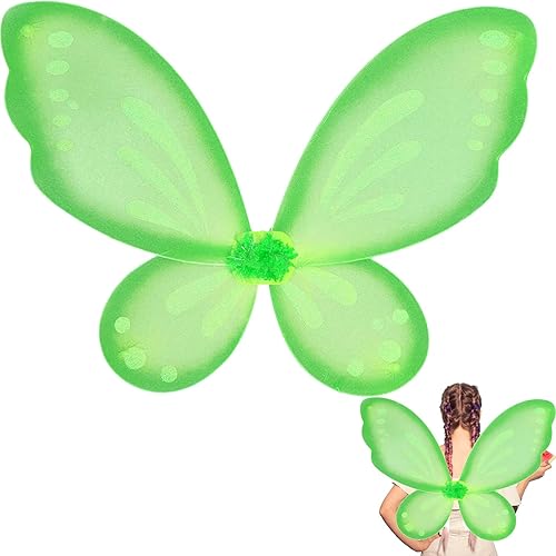 NENMATTE Alas de hadas para niñas, alas de mariposa de hadas para fiesta de cumpleaños, alas de ángel brillantes, disfraz de Halloween
