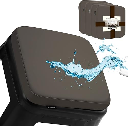 BUYUE Juego de 4 cojines magnéticos antideslizantes mejorados para taburetes de bar, de piel sintética de lujo, impermeables, para taburetes de