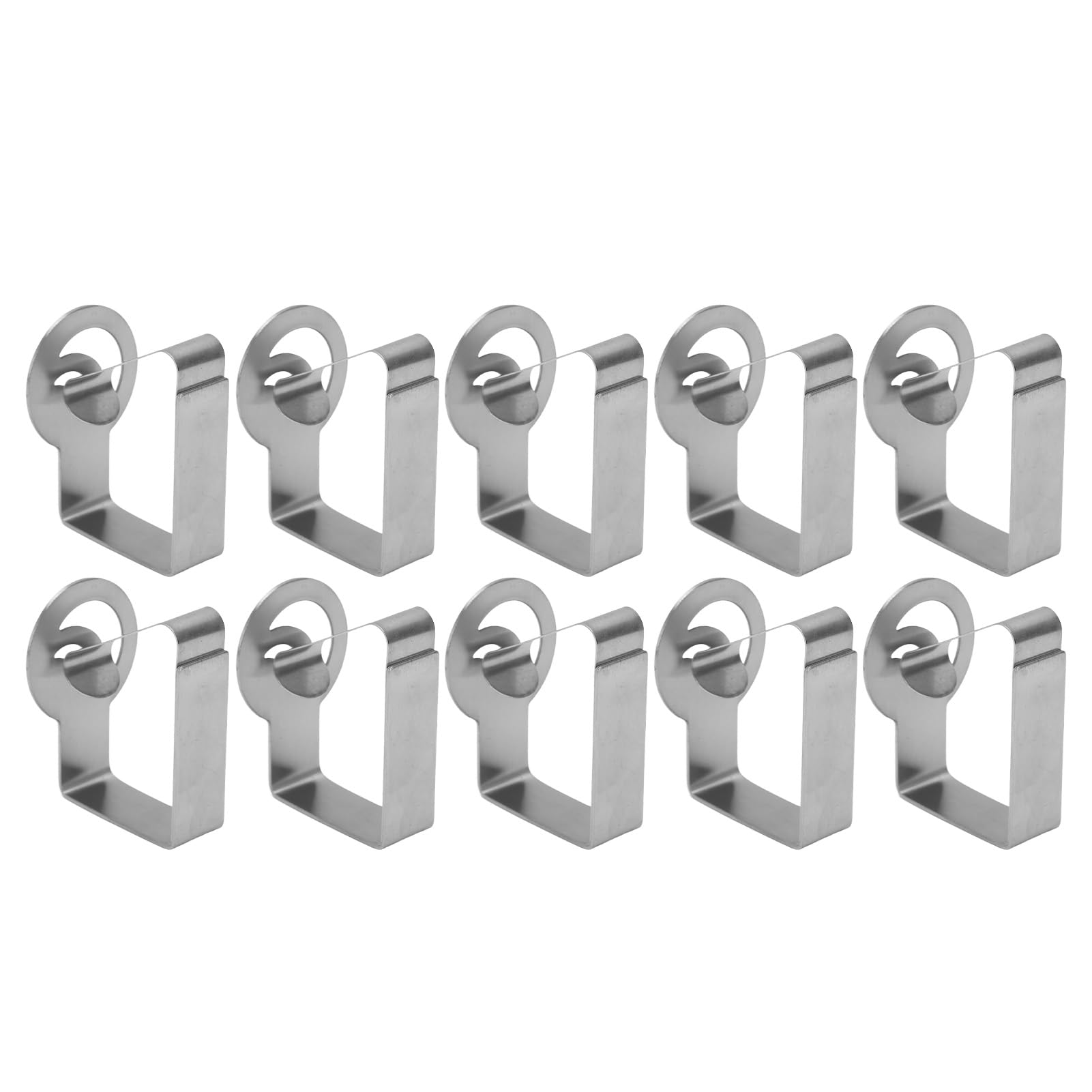Lot de 10 Pinces à Nappe en Acier Inoxydable, Supports de Nappe de Style Feuille, Design Creux élégant avec Finition argentée, Pinces de Nappe durables pour fête de Famille,