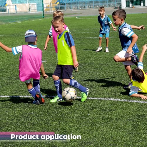 Image of Boyiee Pinnies Scrimmage Vests, Youth Pinnies Nylon Mesh Team Practice Jersey for Sports Basketball Soccer Football