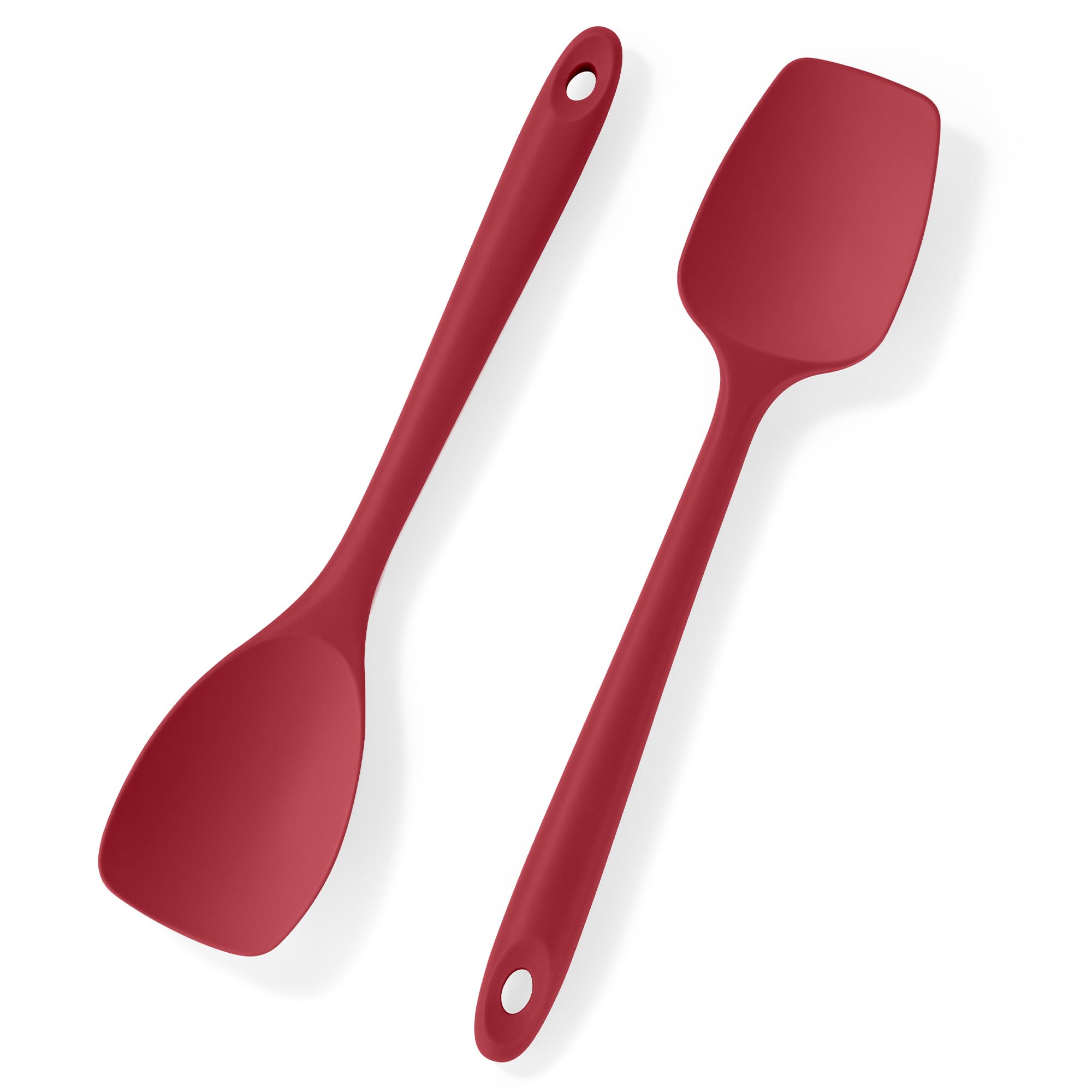 U-Taste Silicone Spatula Spoon: 315℃ Heat Resistant Seamless Cooking Spoon Non-Stick Kitchen Scraper with Scoop Shape and Flexible Edge for Scraping Stirring Folding Flipping Serving (2 pcs