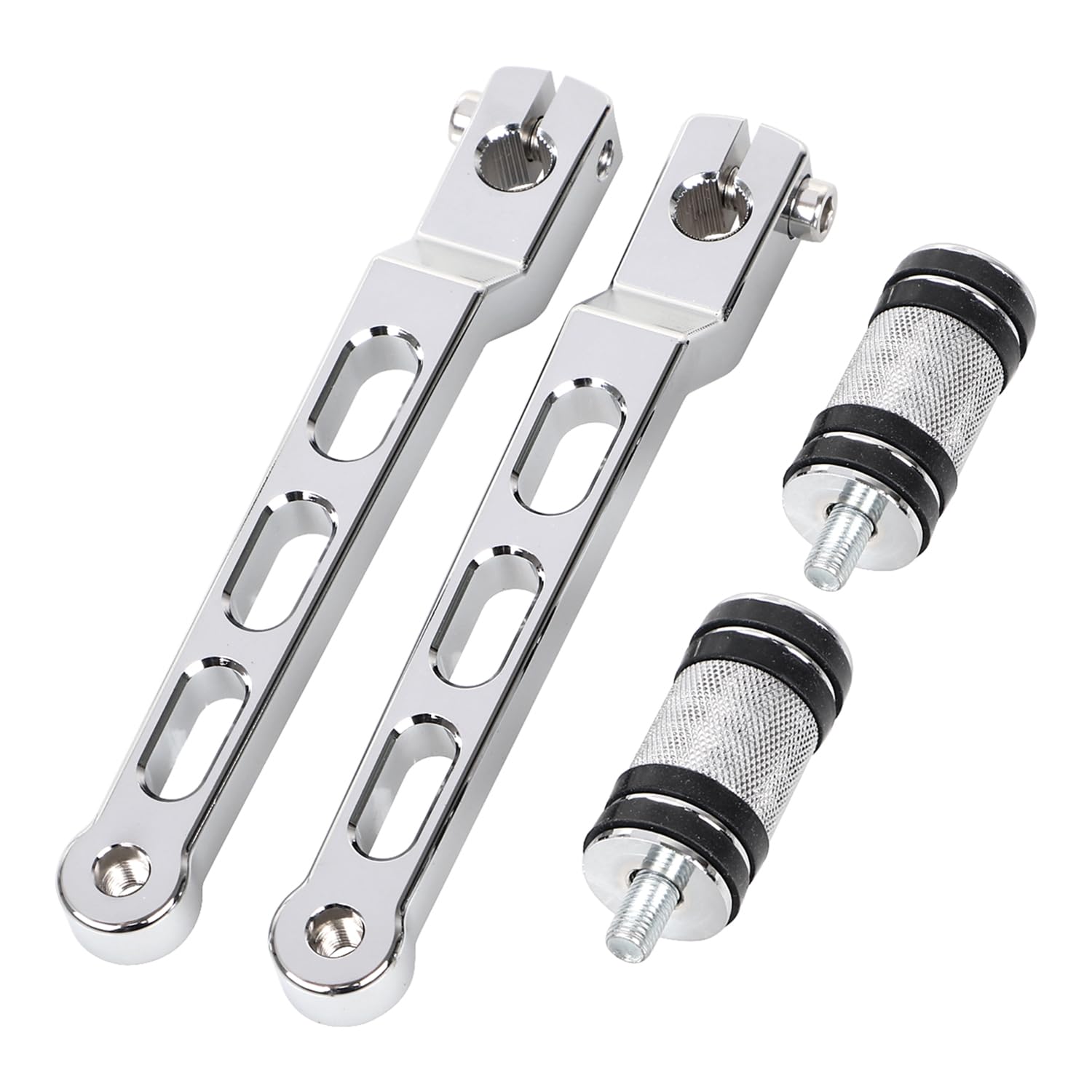 CNC Aluminum Shift Lever, Heel Toe Shifter Gear Shift Pedal Lever Arms with Shifter Peg for FL Softail, Tri Glide Trikes, Touring Road King Road Glide FLHT FLHX FLTR FLHR, 2pcs Chrome
