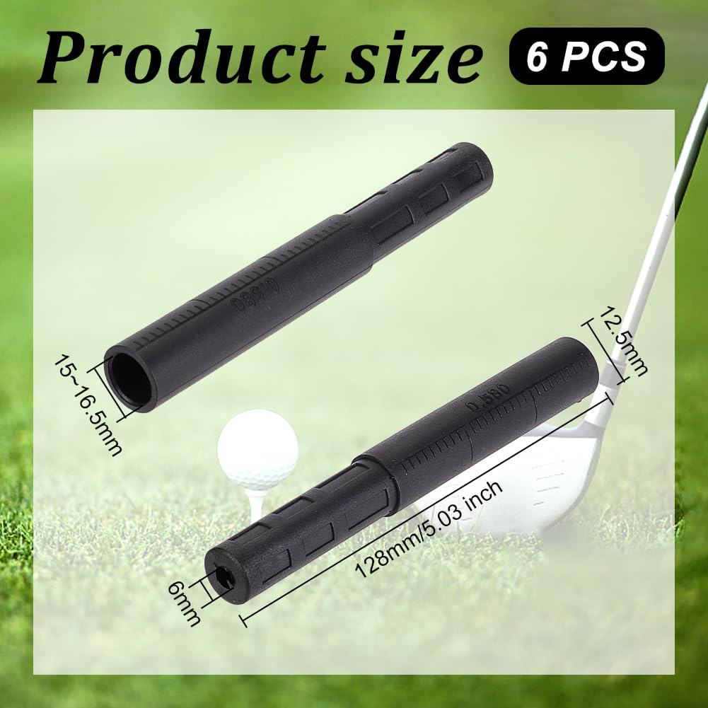 OLYCRAFT 6pcs Rallonge de Manche de Golf Rallonge de Golf en Fibre de Carbone Rallonge de Manche de Club de Golf Rallonge de Manche Rods-Extend pour Driver Fairway Wood Hybrid - Tip Size 0.580"
