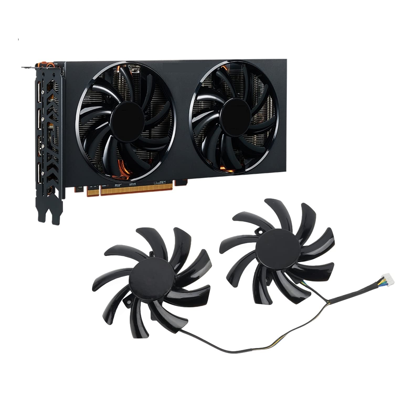 Youngran 85mm T129215BU RX 5700 5500 XT Tarjetas gráficas Ventilador Compatible con PowerColor Fighter AMD RX 6700XT 6600XT 6600 Ventilador Leisurely