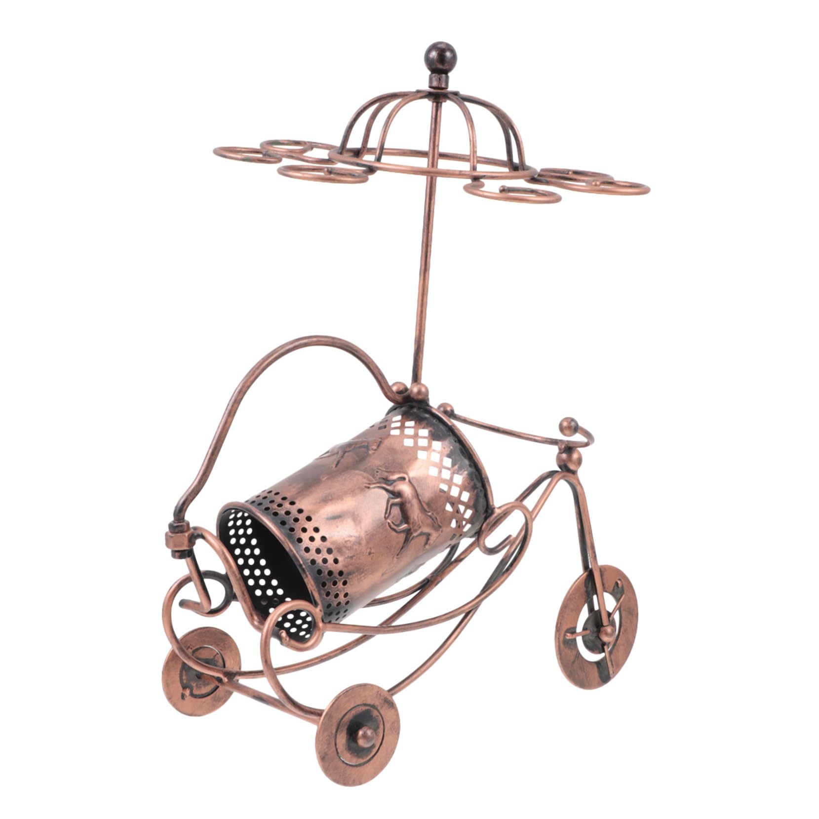 OUNONA 1Pc Creative Carriage Wine Rack Light Brown Wine Bottle Display Stand for Home Bar Easy Installation Space Saving Design Unique for Special Occasions Stylish