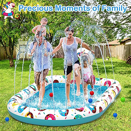 VATOS Splash Pad Sprinkler kinderbadje speelmat 170 x 115 cm waterspeelmat waterspeelgoed voor kinderen tuin outdoor… - Image 4