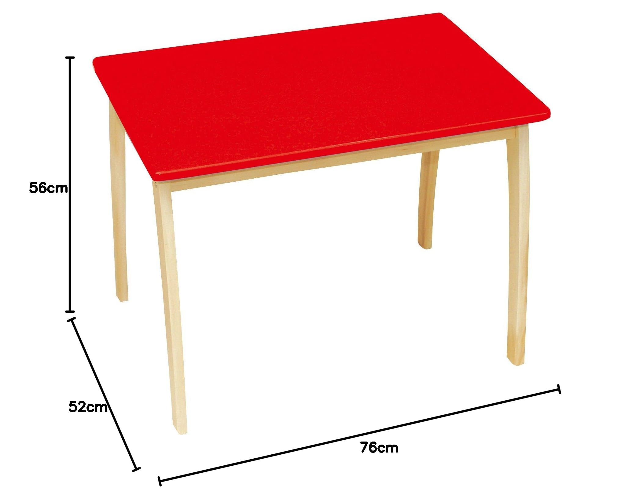 roba Kindertisch, aus Massivholz und MDF, mit farbig lackierter Tischplatte