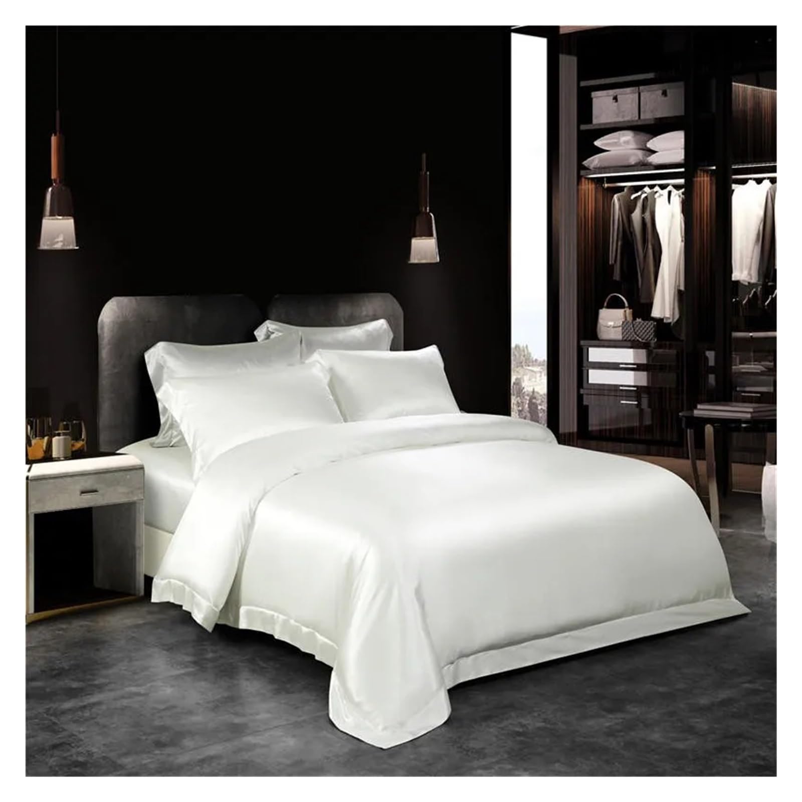 Sbcgfy C Top Grade Mulberry Silk Duvet Over,Both Sides 25 Momme Nature Silk With Zipper Omfy Soft,1P Duvet Over 2P Pillowcases,Otton Duvet,-Queen Size 3Pcs