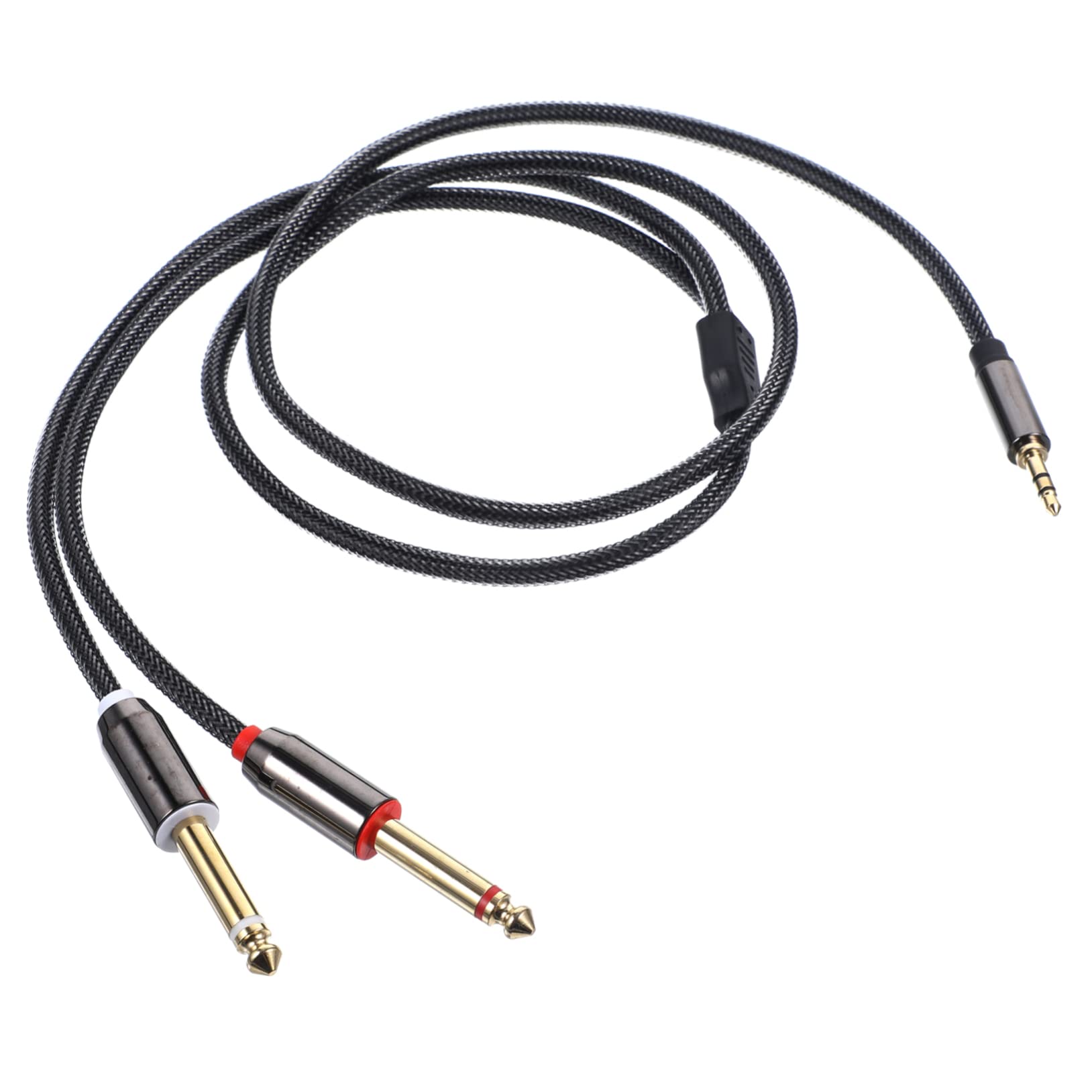 UKCOCO 5 Pezzi Convertono 3 5 Mm in 2x 1/4 Cavo Audio Splitter 1 M Lega Di Zinco Intrecciato Per Un Suono Compatibile Con Molti Dispositivi