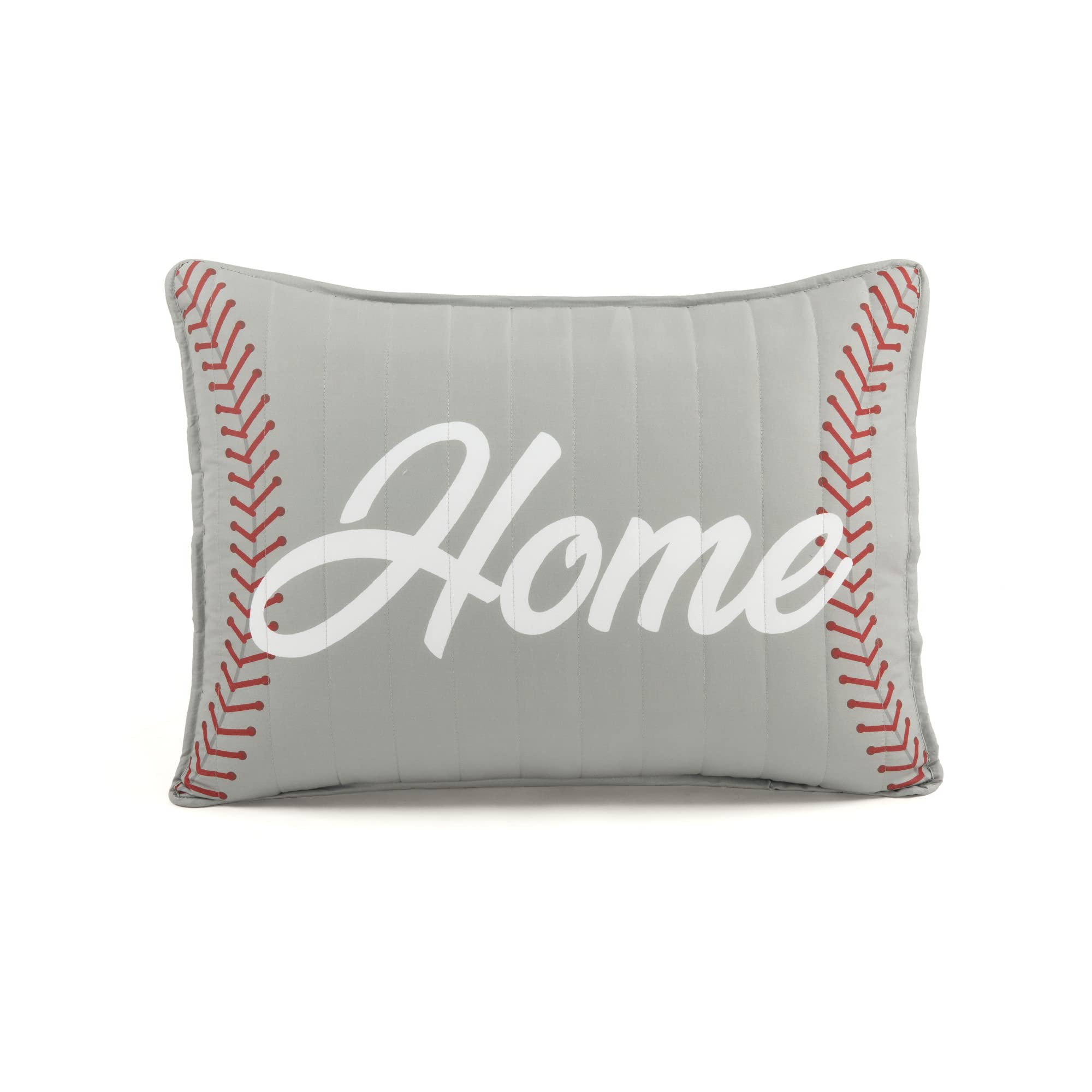 Lush Decor Wende-Bettwäsche-Set für Kinder, Baseballspiel, übergroß, 5-teilig, Doppelbettgröße, Grau und Marineblau