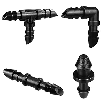 iMopo 120 Pack Irrigation Fittings Kit-Barbed Connectors for 1/4