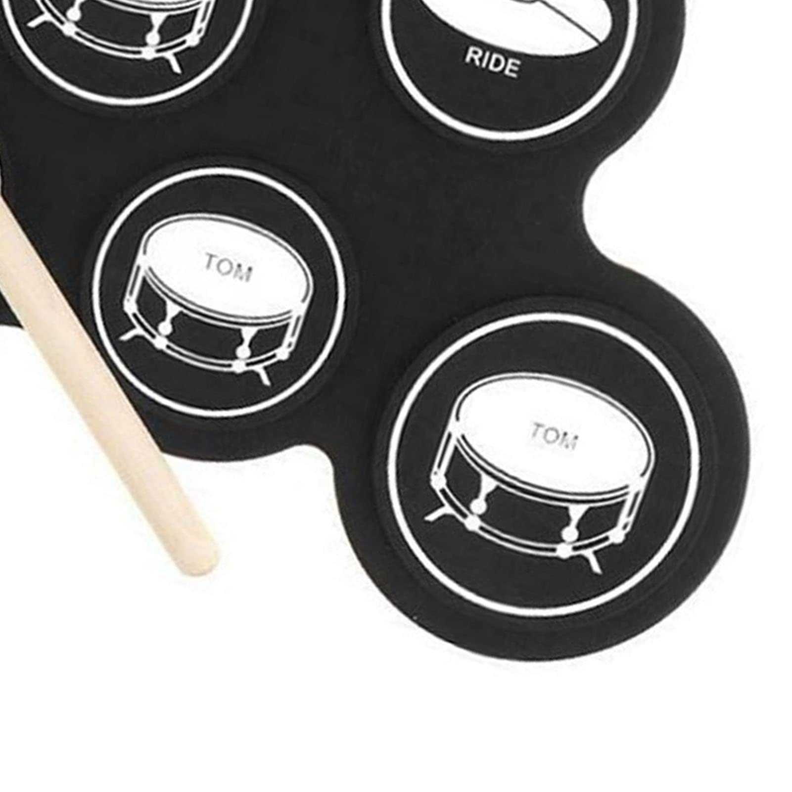 Ejoyous Elektronisches Schlagzeug, 7 Silikon-Drum-Pads mit 5 Stimmungen, 8 Demo-Songs, 3 Rhythmen, Aufrollbares Schlagzeug-Übungspad mit MP3-Eingang, für Smartphones und Tablets