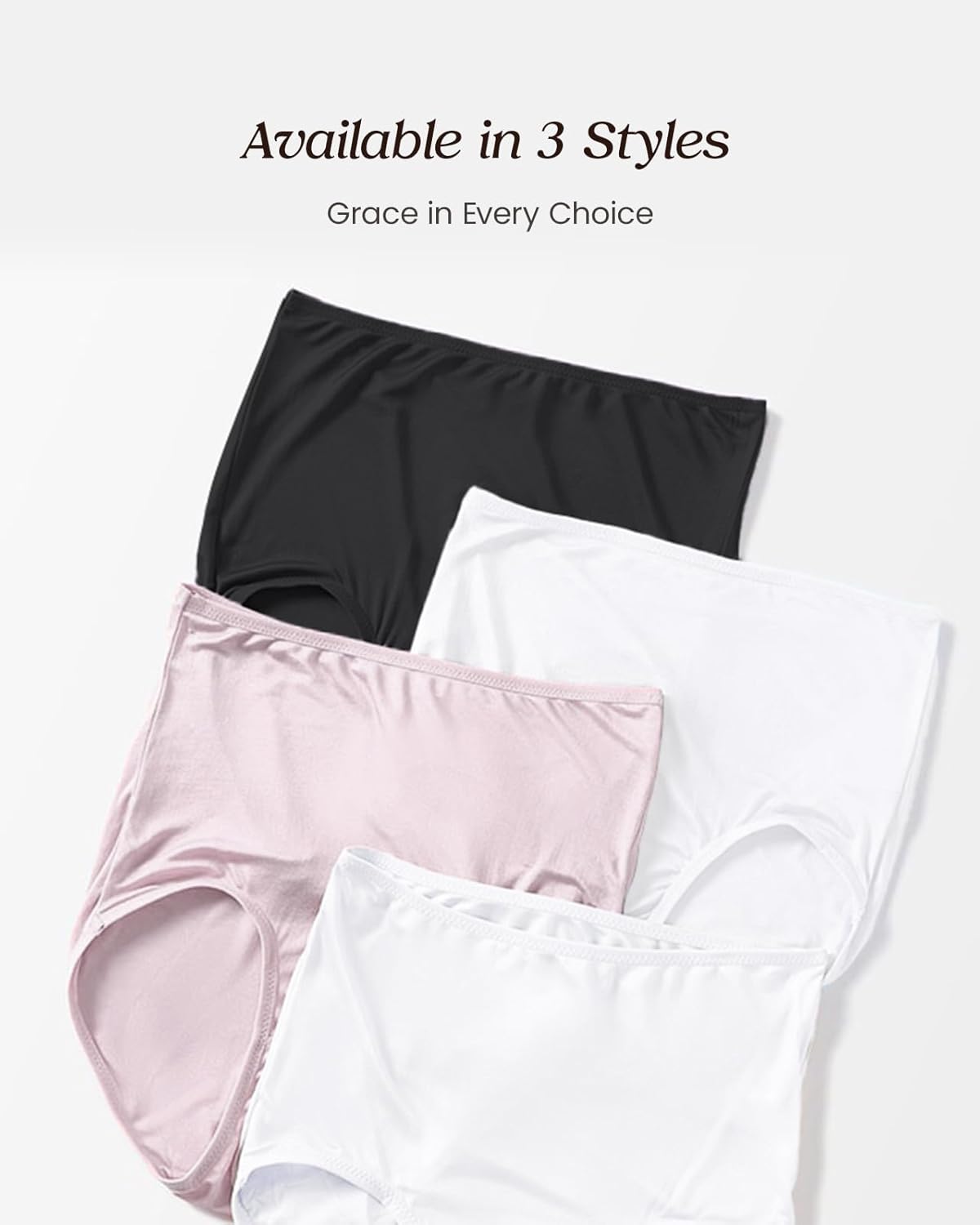 100% Mulberry Silk Underwear, High-Waisted Briefs Silk Panties for Women, Ultra Soft, Breathable & Quick-Dry - Image 8