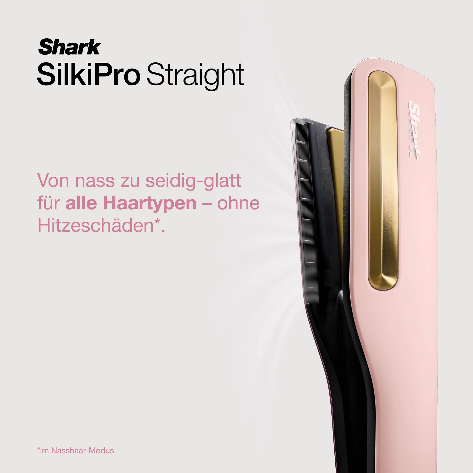 Shark SilkiPro Straight Glätteisen + Haartrockner, Rosa [HT401EUPK] | mit hitzebeständiger Aufbewahrungsbox – Rosa [HT401EUPK]