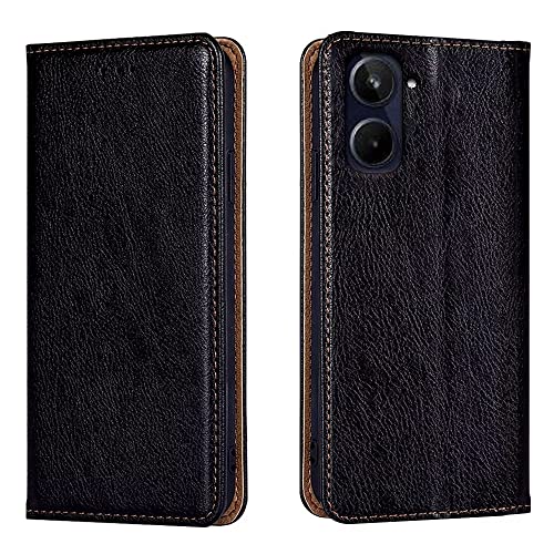 HONLEN Coque Compatible avec Realme 10 4G Etui, 6.4" inches Magnétique Portefeuille Cuir Case avec Support et 2 Porte-Cartes Flip Phone Cover Noir Cover