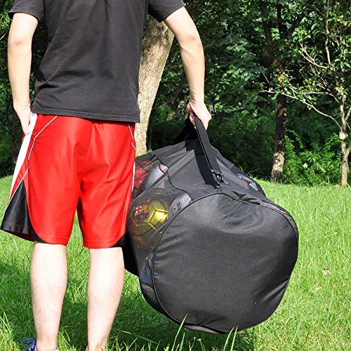 Eco Walker Ball Bag Large Capacity (Holds 16 Soccer Balls) Heavy Duty Mesh Drawstring With Adjustable Shoulder Strap And Thick Handle #TOP3