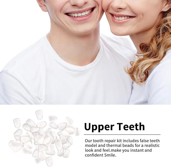 100PCS Dental Temporary Tooth,Missing Tooth Replacement Kit,Veneers Teeth,Crown Repair Kit,T-ooth Caps for Broken Teeth,Natural and Effective,Comfortable,Support Confident Smile(for Front Teeth)