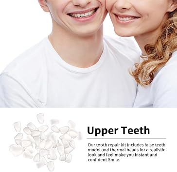 100PCS Dental Temporary Tooth,Missing Tooth Replacement Kit,Veneers Teeth,Crown Repair Kit,T-ooth Caps for Broken Teeth,Natural and Effective,Comfortable,Support Confident Smile(for Front Teeth)
