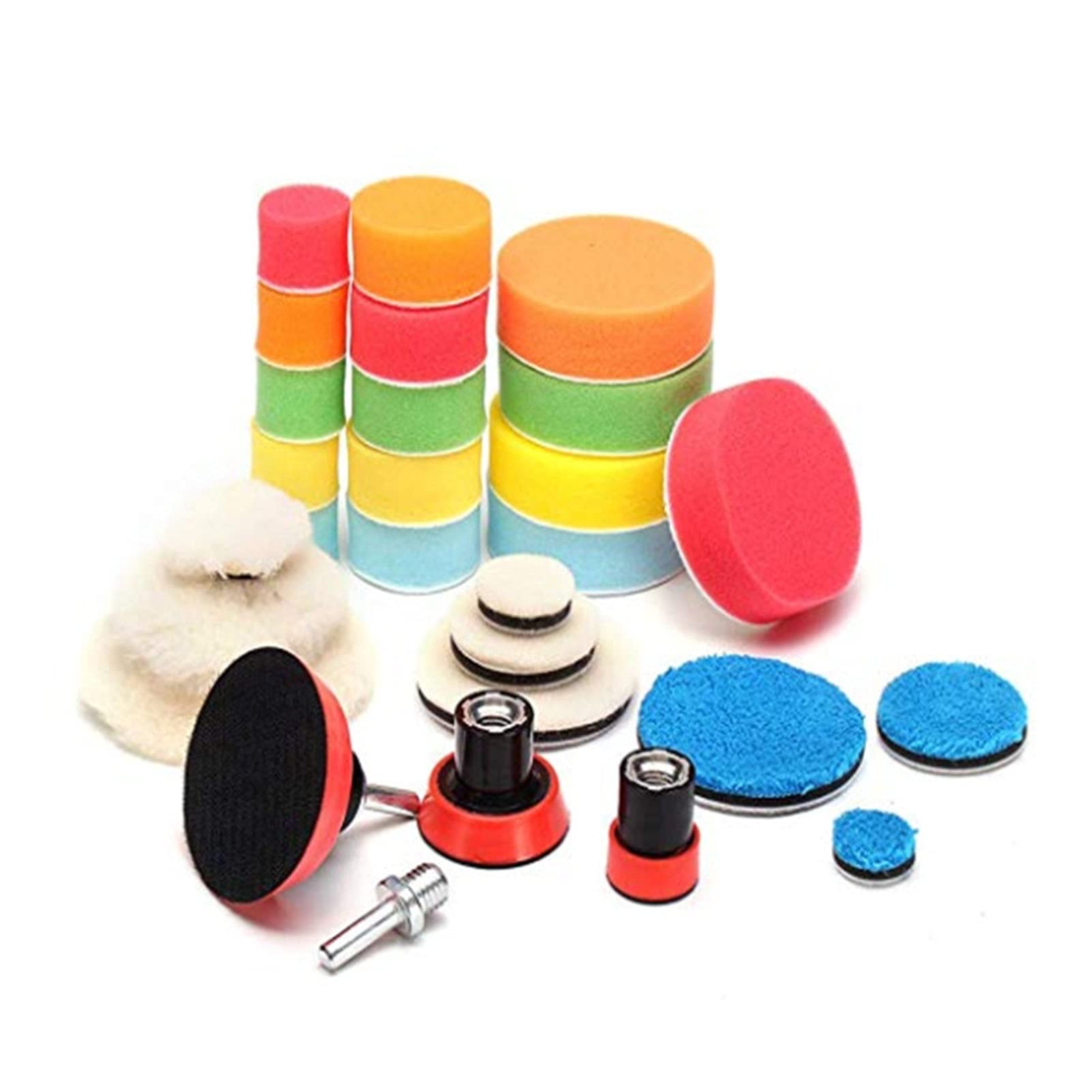 YANGQI yaoqijie 29pcs ceretta Spugna lucidante tampone di Lana la Lana Piastra Auto lucidatura Strumento Set Adatto for lucidatrice for lucidatrice Lasting