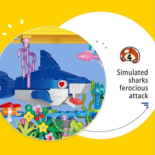 Miniatura 3 de Juego de construcción de TV, animales submarinos, modelo de juguete para niños de 6 a 12 años, 1113 piezas de mini ladrillos