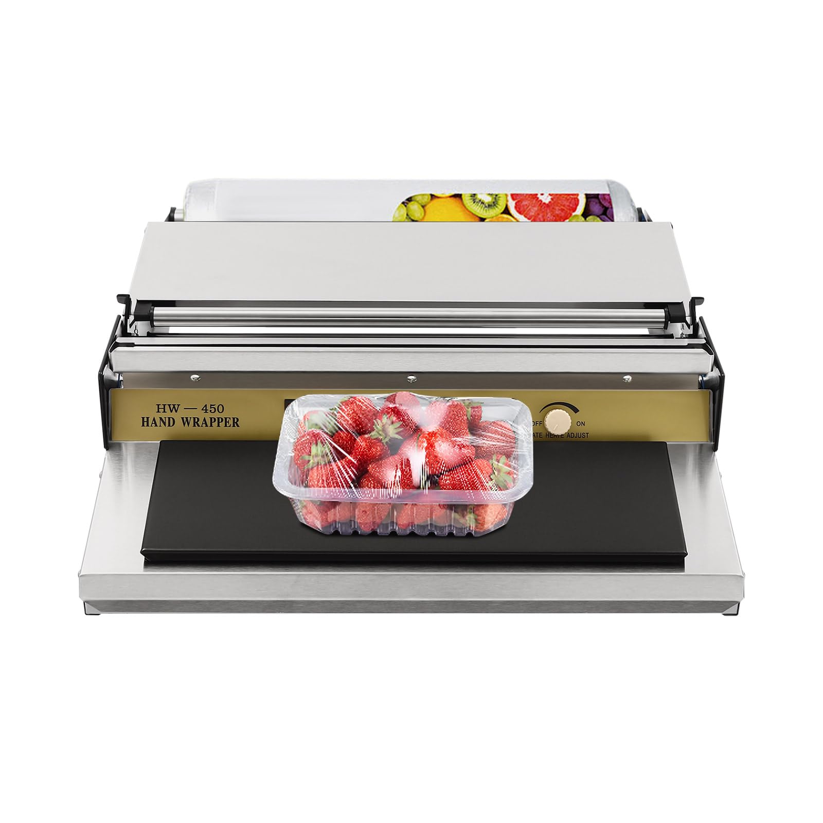 Máquina de envolver a mano, máquina de envoltura de película, envoltura de película de 18 pulgadas de ancho para bandeja de alimentos, envasado de frutas, sellador de conservación fresca, máquina de