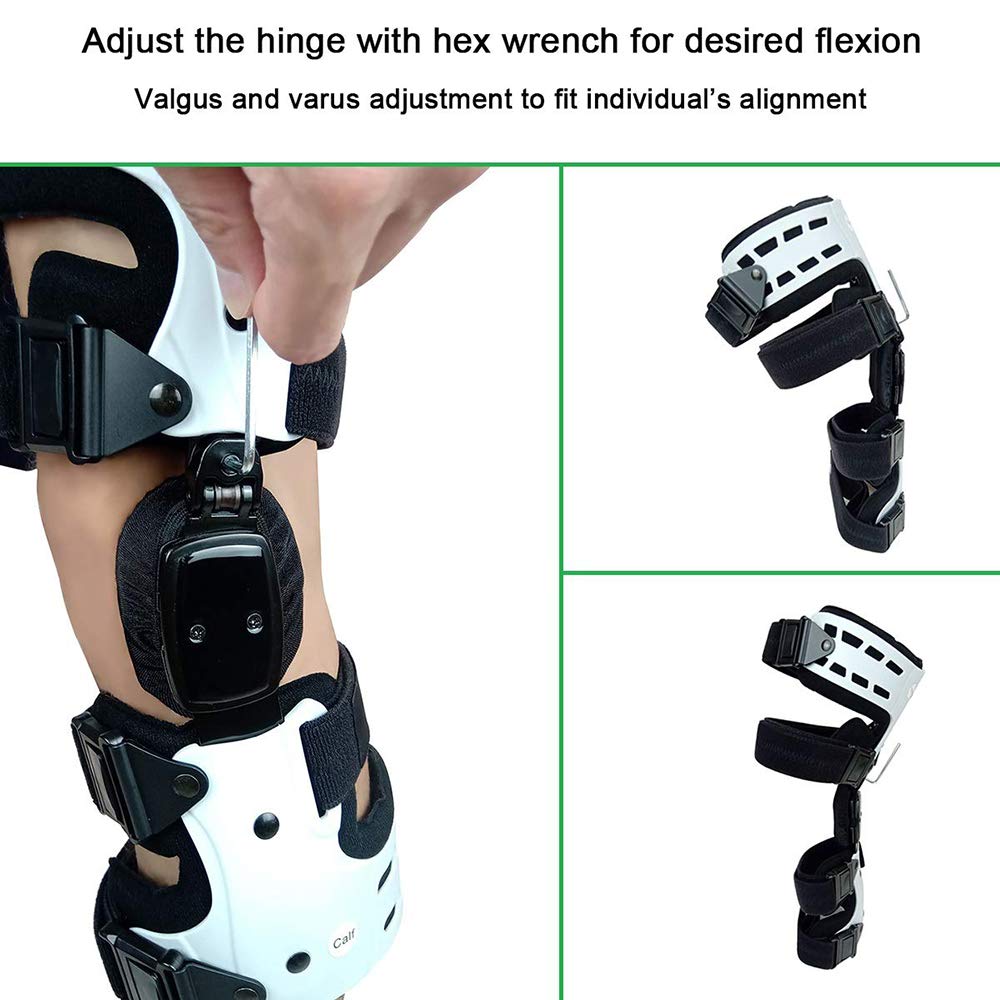 Rodillera Ortopédica con Bisagra, Férula para La Articulación De La Rodilla, Soporte Ajustable para Piernas, Estabilizador De Fracturas para Hombres Y Mujeres, Lesiones,Left
