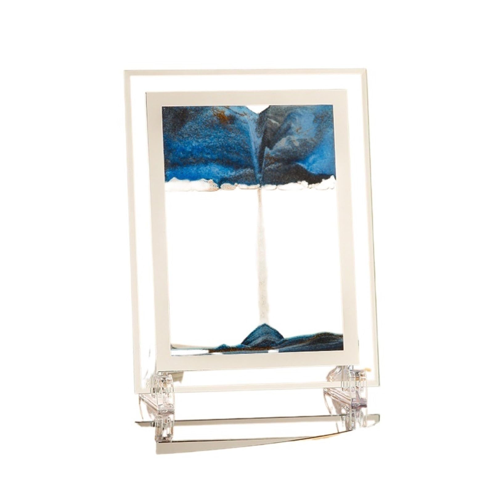 Sablier peinture de sable coulant 3D rotatif rose en verre pour salon