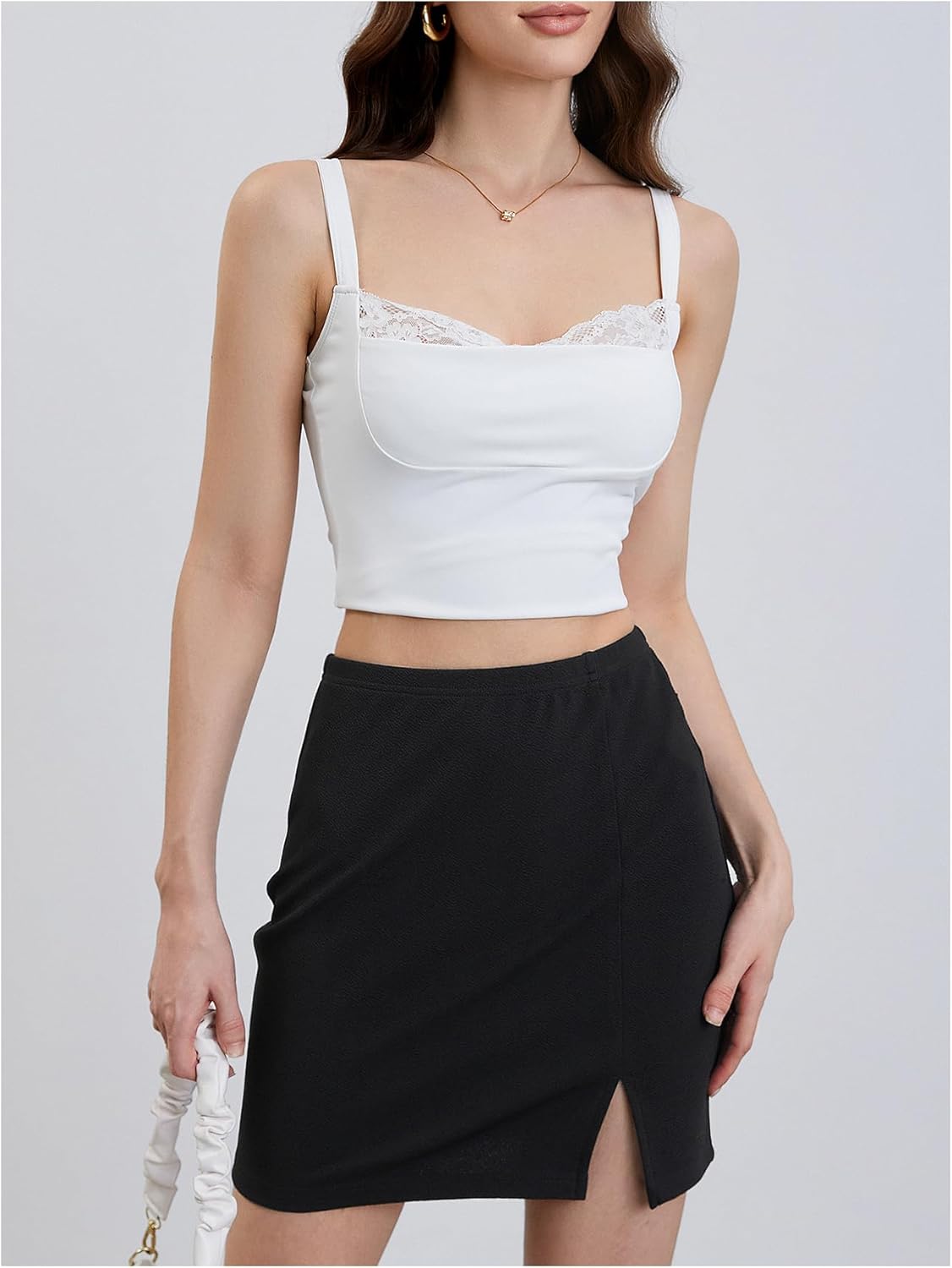 SOLY HUX Women's Plus Size High Waist Elastic Slit Sexy Stretch Fitted Bodycon Mini Skirts - Image 4