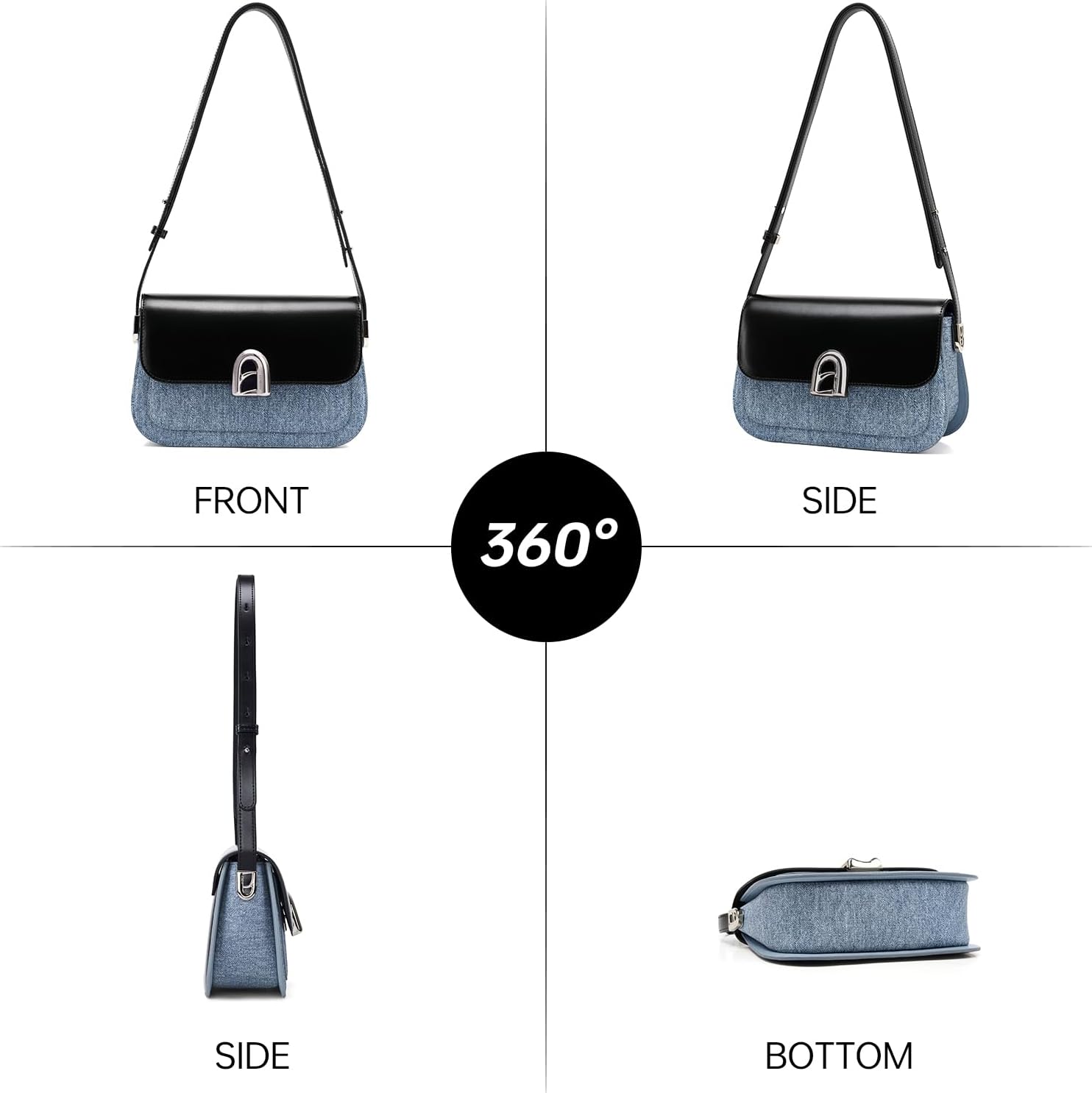 LAFESTIN Genuine Leather Shoulder Bag for Women with Adjustable Strap, Crossbody Purses For Women, Designer Inspire Handbags - Image 5