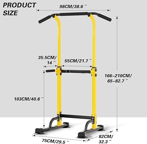 Miniatura 6 de Soges Power Tower - Estación de barras de tracción y fondos, estación de fondos con soporte independiente para gimnasio en casa, equipo de