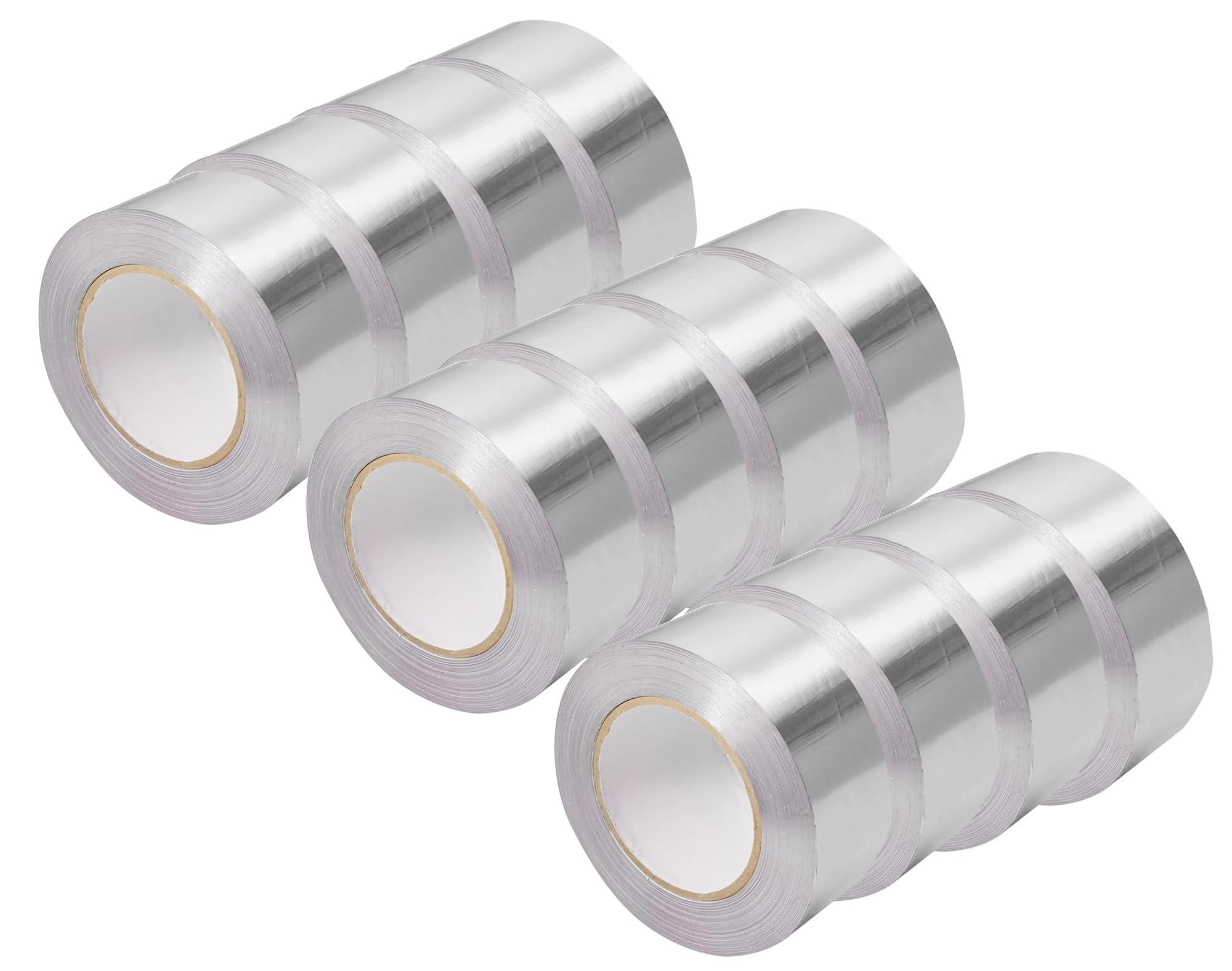 Orion Stationery Aluminum Foil Tape | 12 Rolls of 48mm x 15M | Heat UV Resistant | Adhesive Insulation | Waterproof, HVAC Repair, Sealing Ducts, Ductwork, and Pipes Repairing, Repairs, SIlver