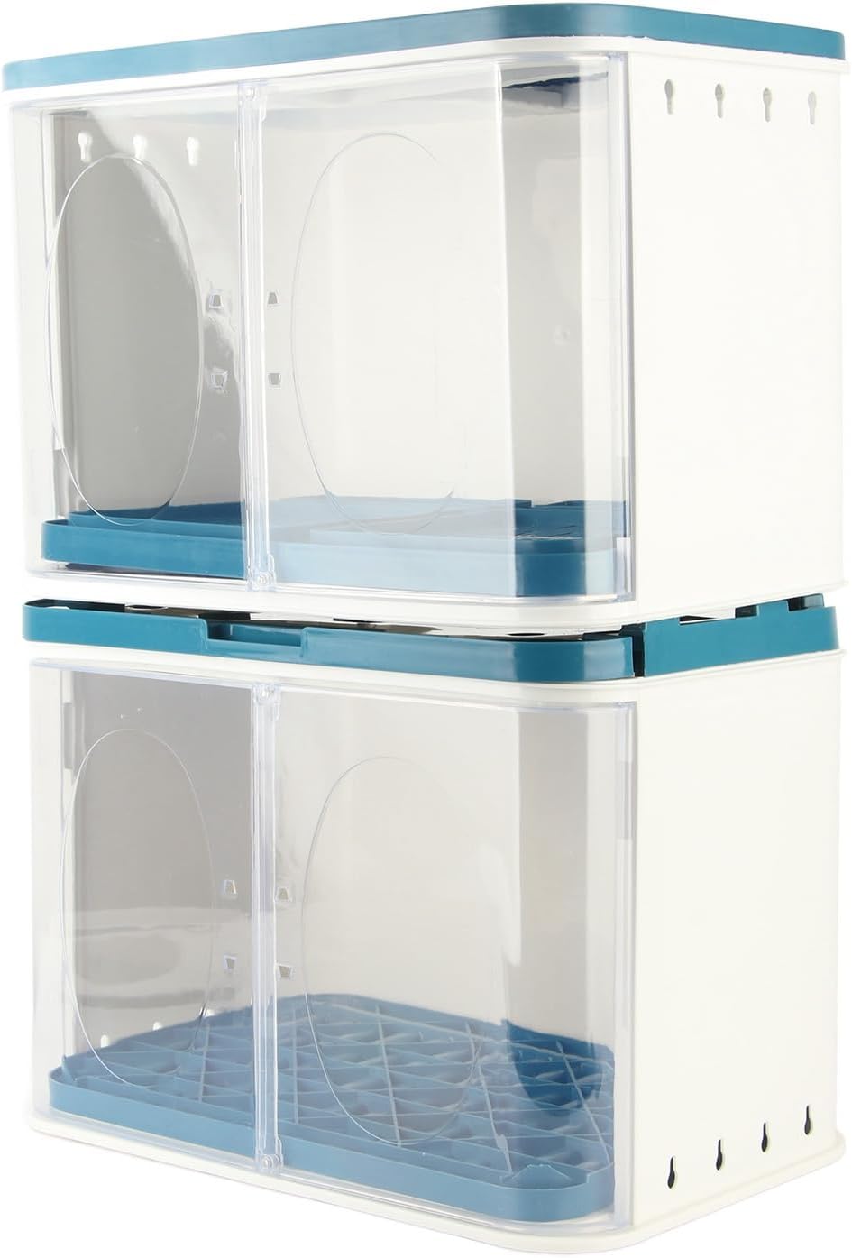 aqxreight Dish Drying Rack Box with Lid Double Layer Space Saving Design Removable Drainboard for Efficient Draining Cover for Utensils Fits Most Kitchen Countertops