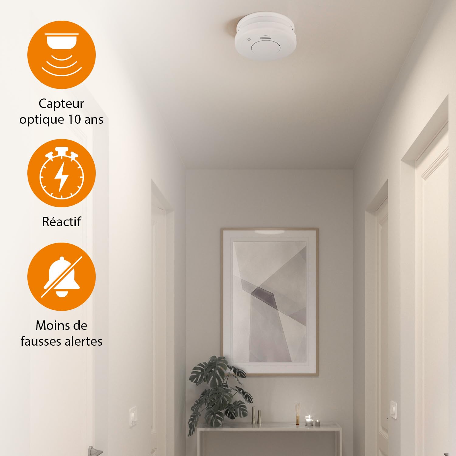 Smartwares Lot de 2 détecteurs de fumée Capteur Optique 10 Ans 85 dB