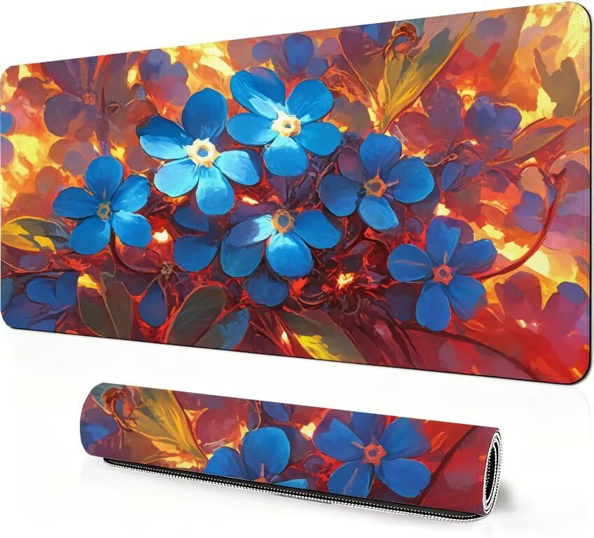 Mouse Pad Gaming Grand Format Tapis de Souris Grand Angle Fleur 3mm