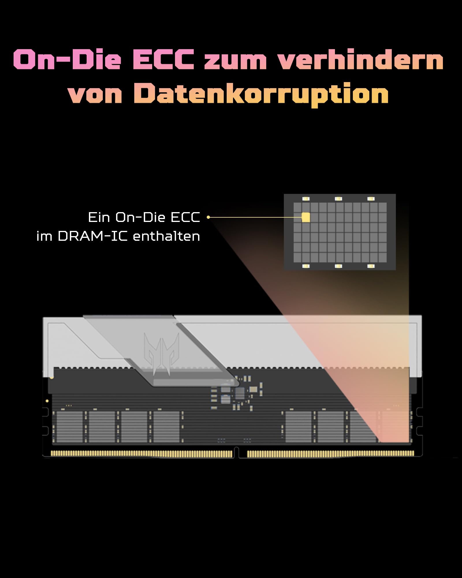 Acer Predator Vesta II DDR5 RGB RAM 32GB (16GBx2) CL36 bis zu 6000MHz - Intel XMP 3.0 & AMD EXPO - PC Computer Gaming Arbeitsspeicher (Schwarz)
