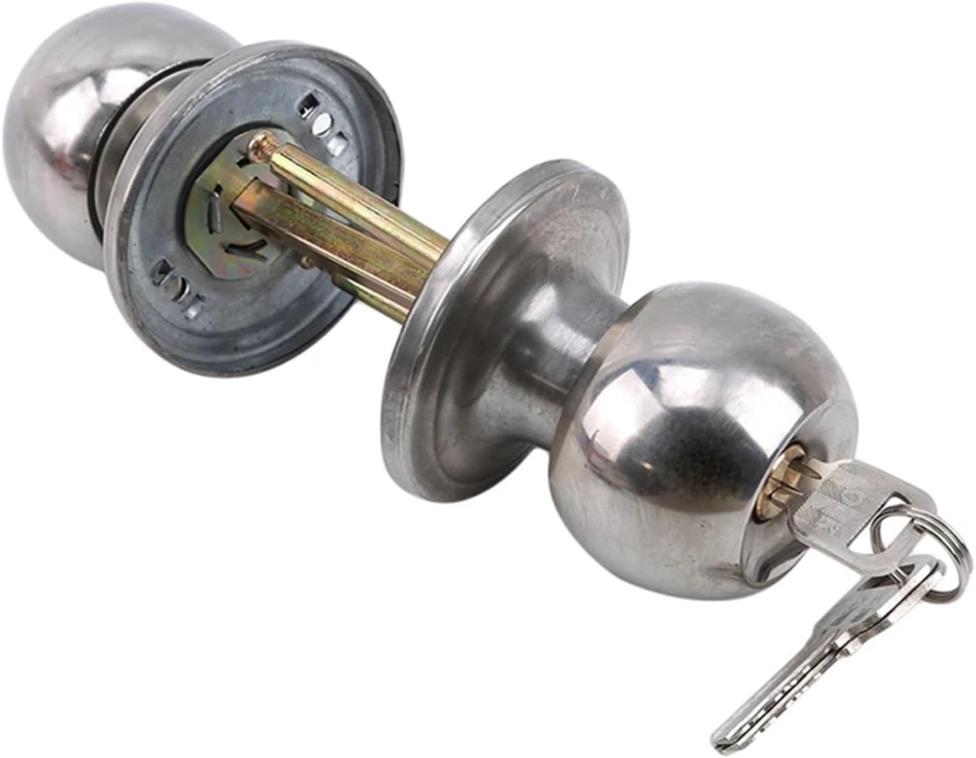 Aluminium Alloy Round Ball Privacy Door Knob Set Bathroom Handle Lock with Key for Home Door Hardware Supplies