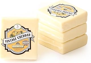 Aged White Cheddar Cheese - 5 Years | (4) 8 oz Pieces | Extra Sharp, Bold & Tangy Authentic Wisconsin White Cheddar Cheese