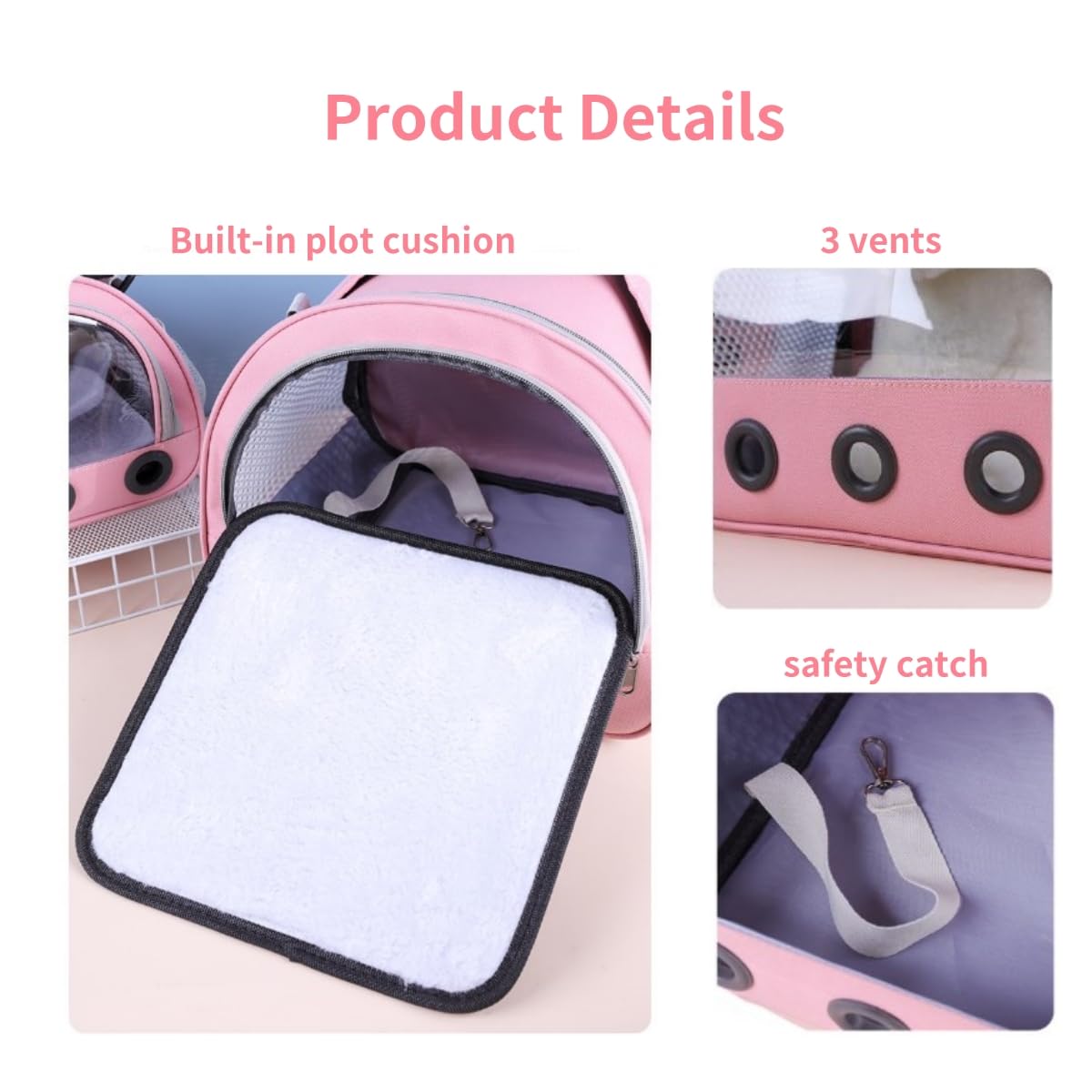SOONHUA Sac de Transport pour Petits Animaux, Sac de Voyage pour Animal Domestique, Sac de Transport Portable pour Cochon d'Inde avec fenêtre Transparente et Maille Respirante pour Oiseaux, Rats