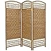4 ft. Short Fiber Weave Folding Screen - Natural - 3 Panels