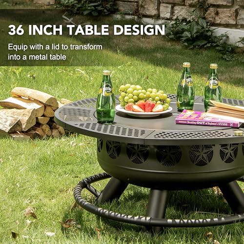 Verdeluxe 73180 36 Inch Fire Pit With Cooking Grill,Outdoor Wood Burning Bbq Firepit thumb #2