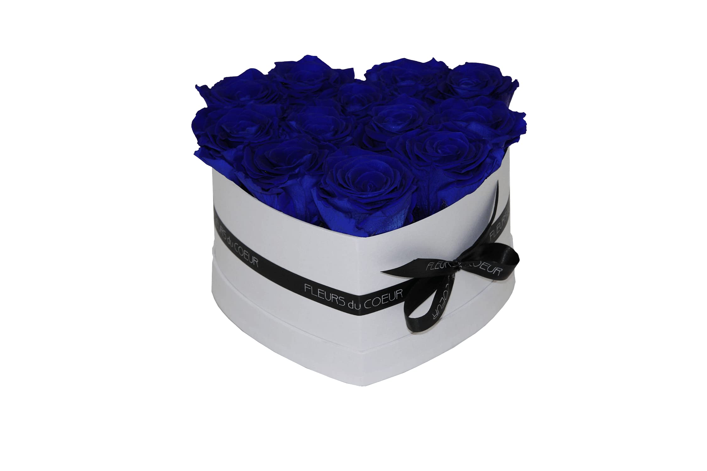 Roses infinies bleues en boîte à roses pour fêter un amour sincère et durable