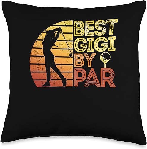 Best Gigi by Par Women Vintage Golfer Throw Pillow, 16x16, Multicolor