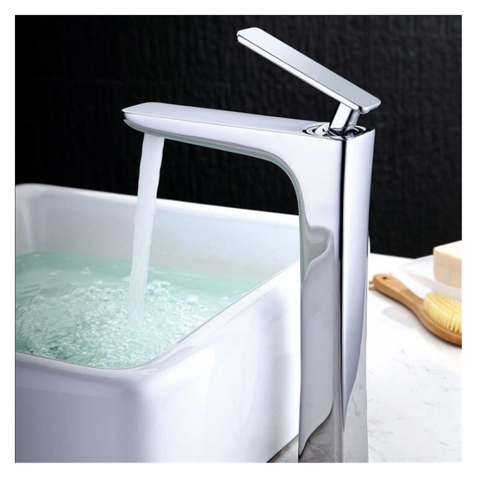 Kran umywalkowy, Bateria umywalkowa Bateria Water Basin Mikser Tap Łazienka Kran Gorąca Zimna Czarny/Biała Mosiądz Woczka Sink Water Crane Gold Mixer(Tall and chrome)