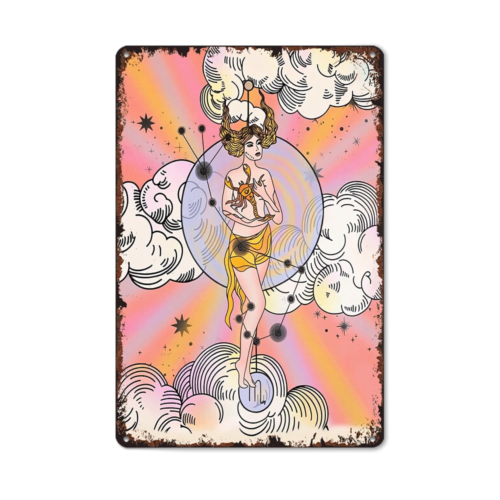 Constellation Pattern Retro Plaque 8x12 Inch, Lightweight Aluminum Wall Decor for Home Indoor Use