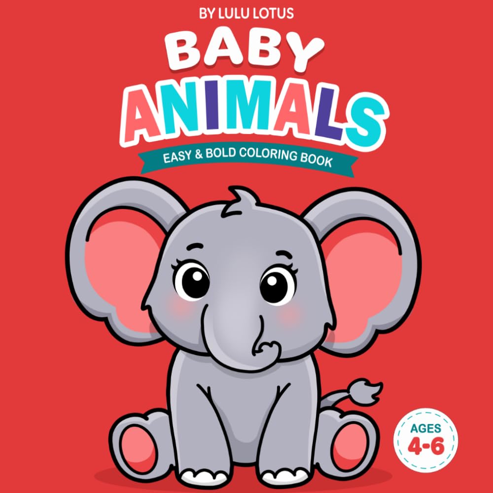 Cute & Cozy Animals: Easy and Bold Coloring Book for Kids Ages 4–6