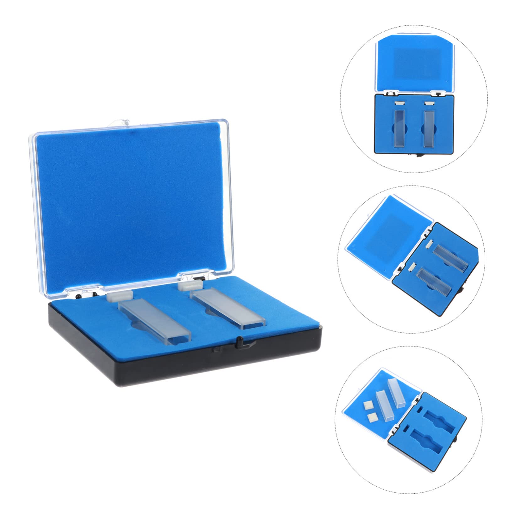 Lot de 2 Cuvettes Optiques en Quartz 10mm pour Laboratoire, Microcuvettes Transparentes Adaptées aux Besoins des Applications Pharmaceutiques Capacité de 3,5ml, Bols Inclus