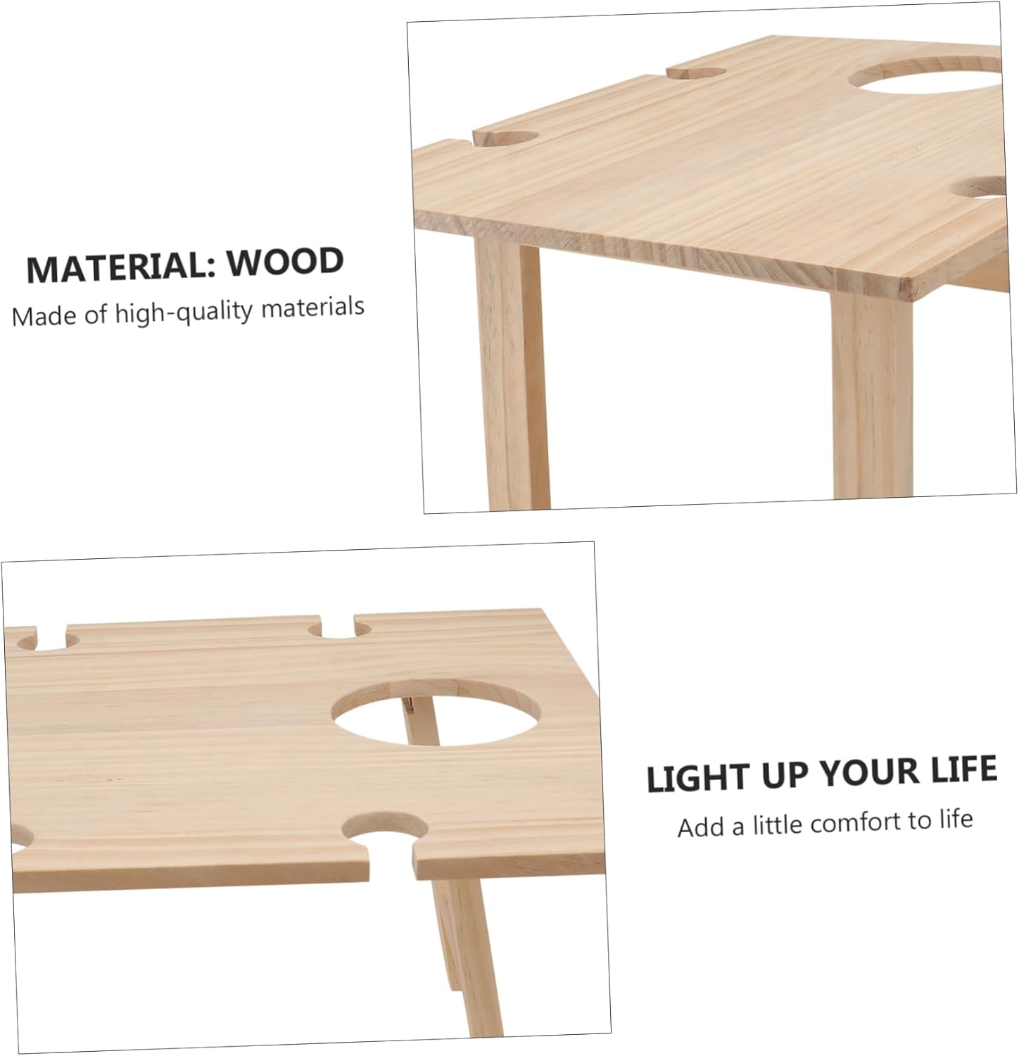 Wooden Outdoor Small Table Folding Portable Picnic Table Ideal for Wine Festivals